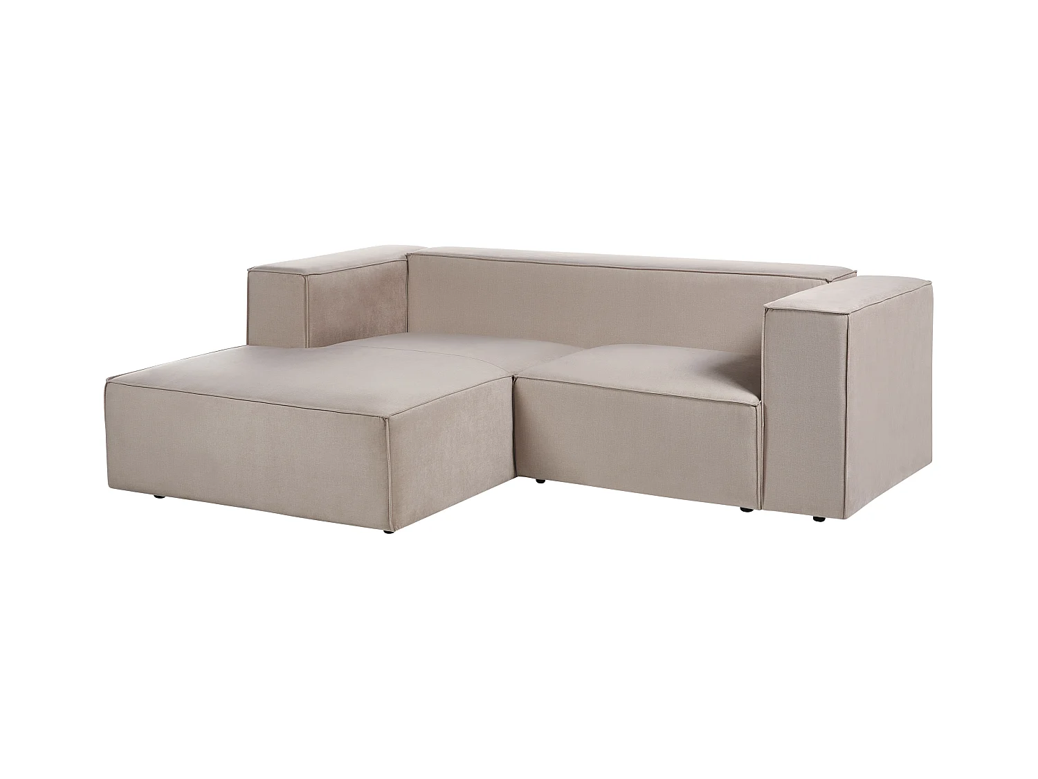Sofá de canto VERNON Veludo Taupe 2 lugares à direita