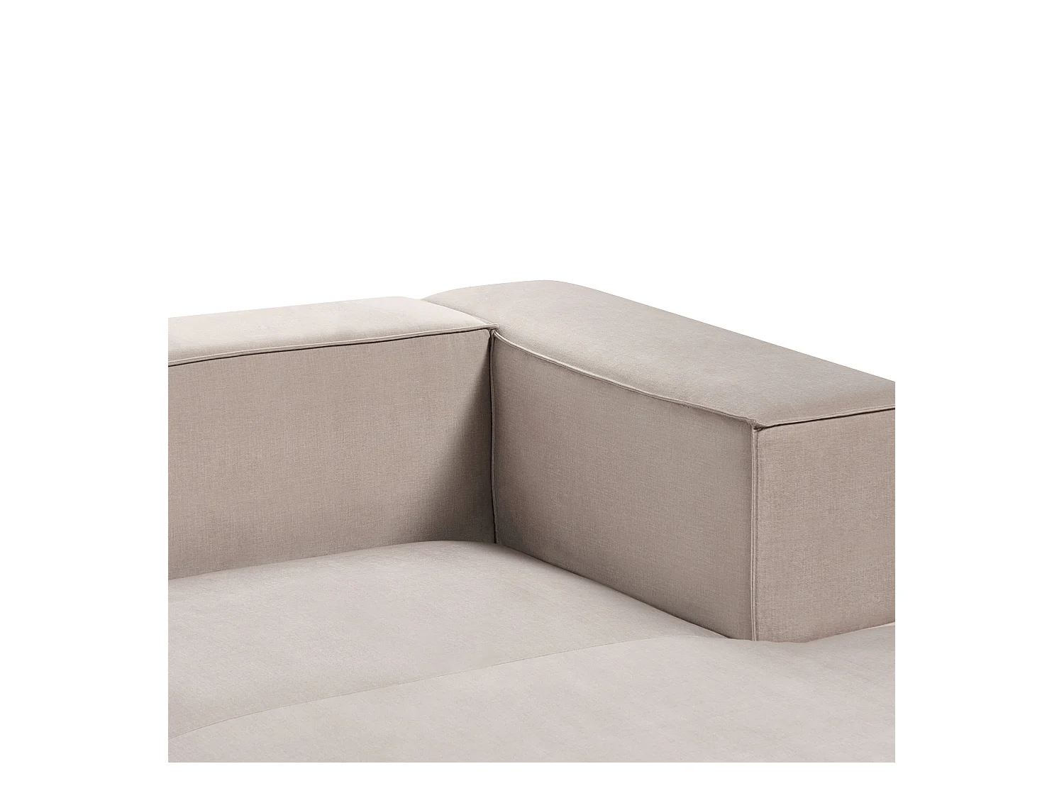 Sofá de canto VERNON Veludo Taupe 2 lugares à direita