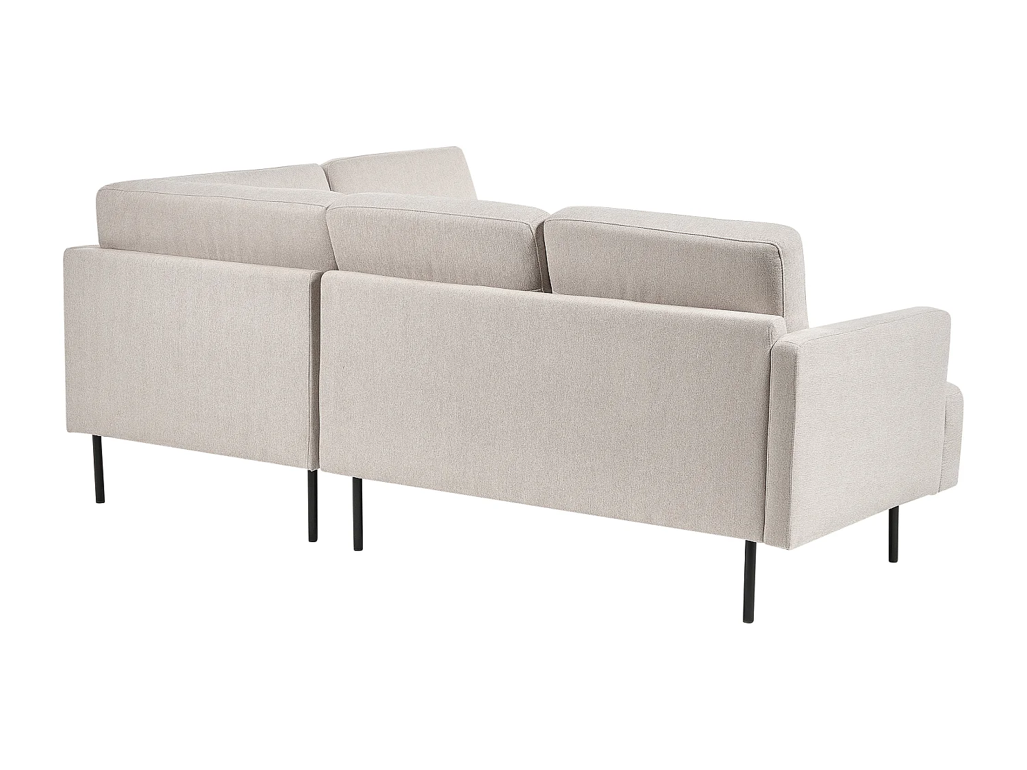 Canapé d'Angle Moderne Beige Côté droite 4 Places avec Pieds en Métal Noir Breda