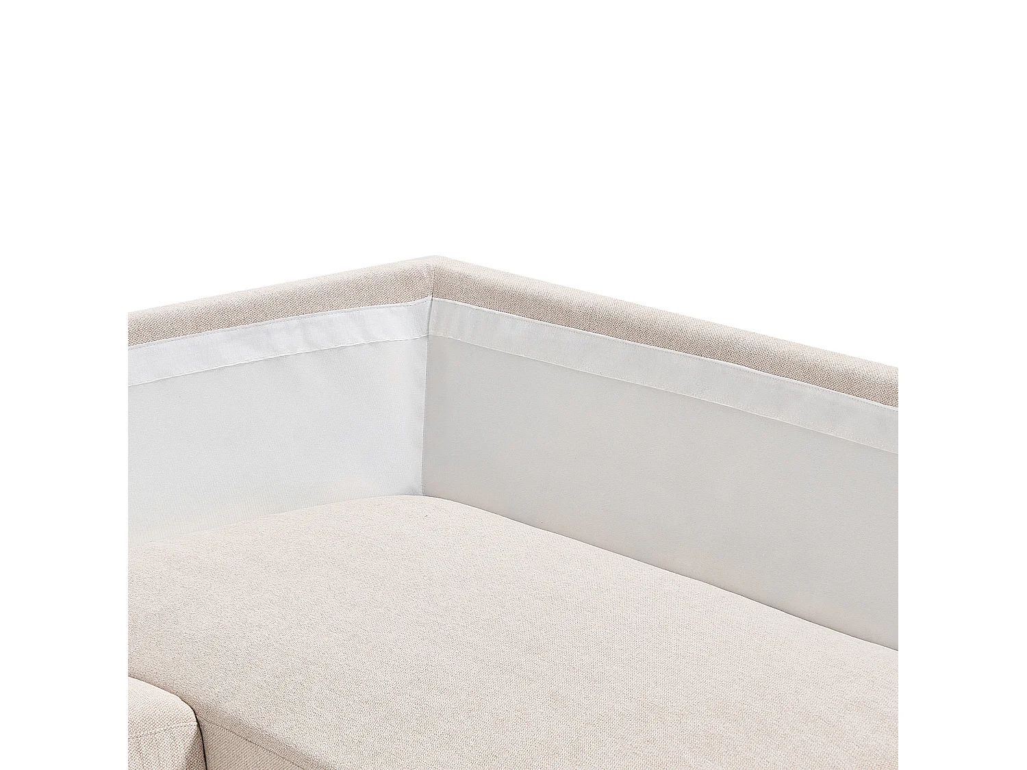 Canapé d'Angle Moderne Beige Côté droite 4 Places avec Pieds en Métal Noir Breda