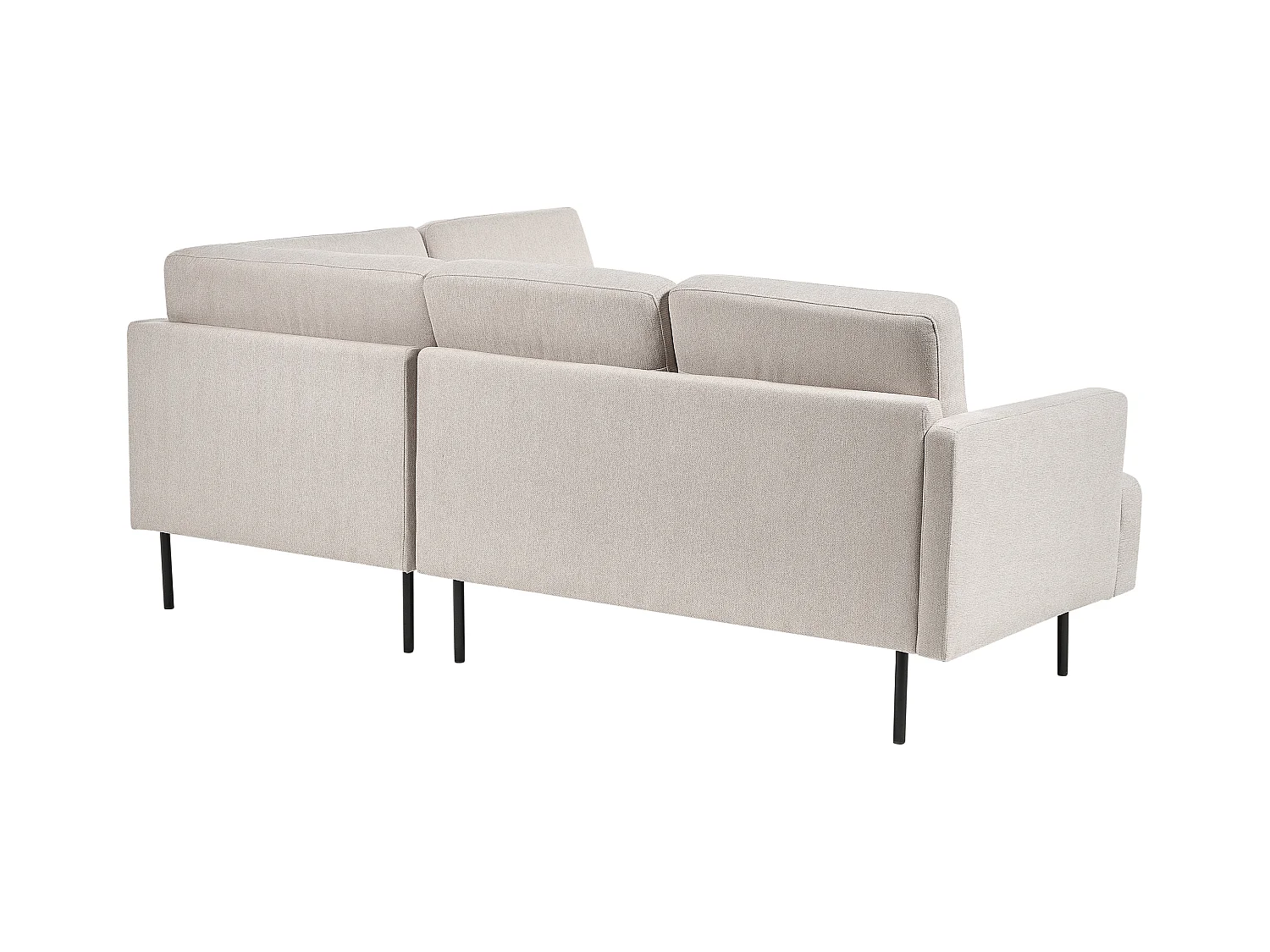 Canapé d'Angle Moderne Beige Côté droite 4 Places avec Pieds en Métal Noir Breda