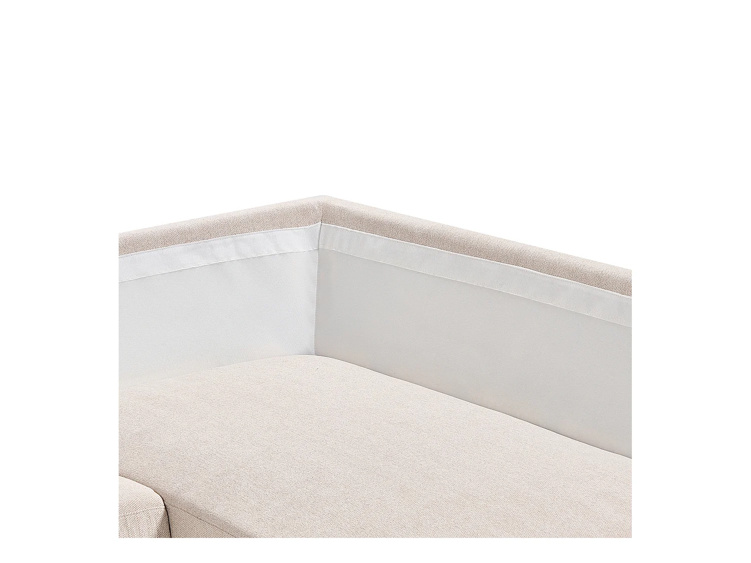 Canapé d'Angle Moderne Beige Côté droite 4 Places avec Pieds en Métal Noir Breda