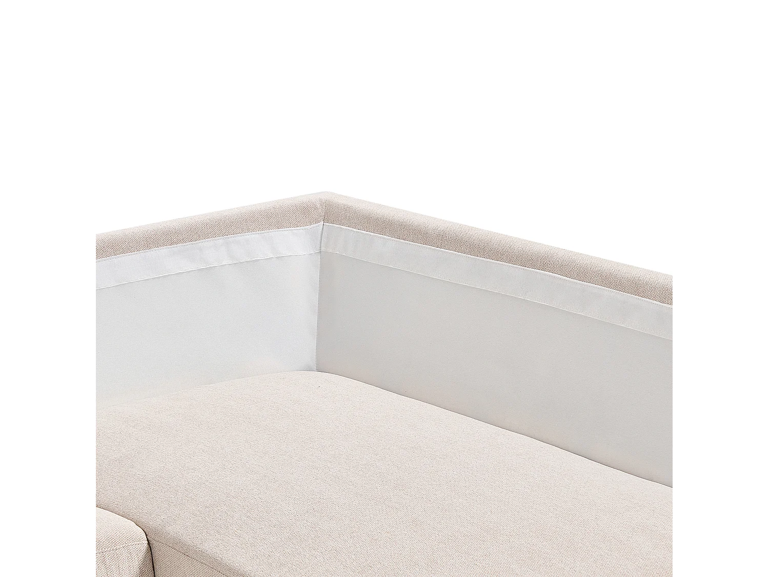 Canapé d'Angle Moderne Beige Côté Gauche 4 Places avec Pieds en Métal Noir Breda