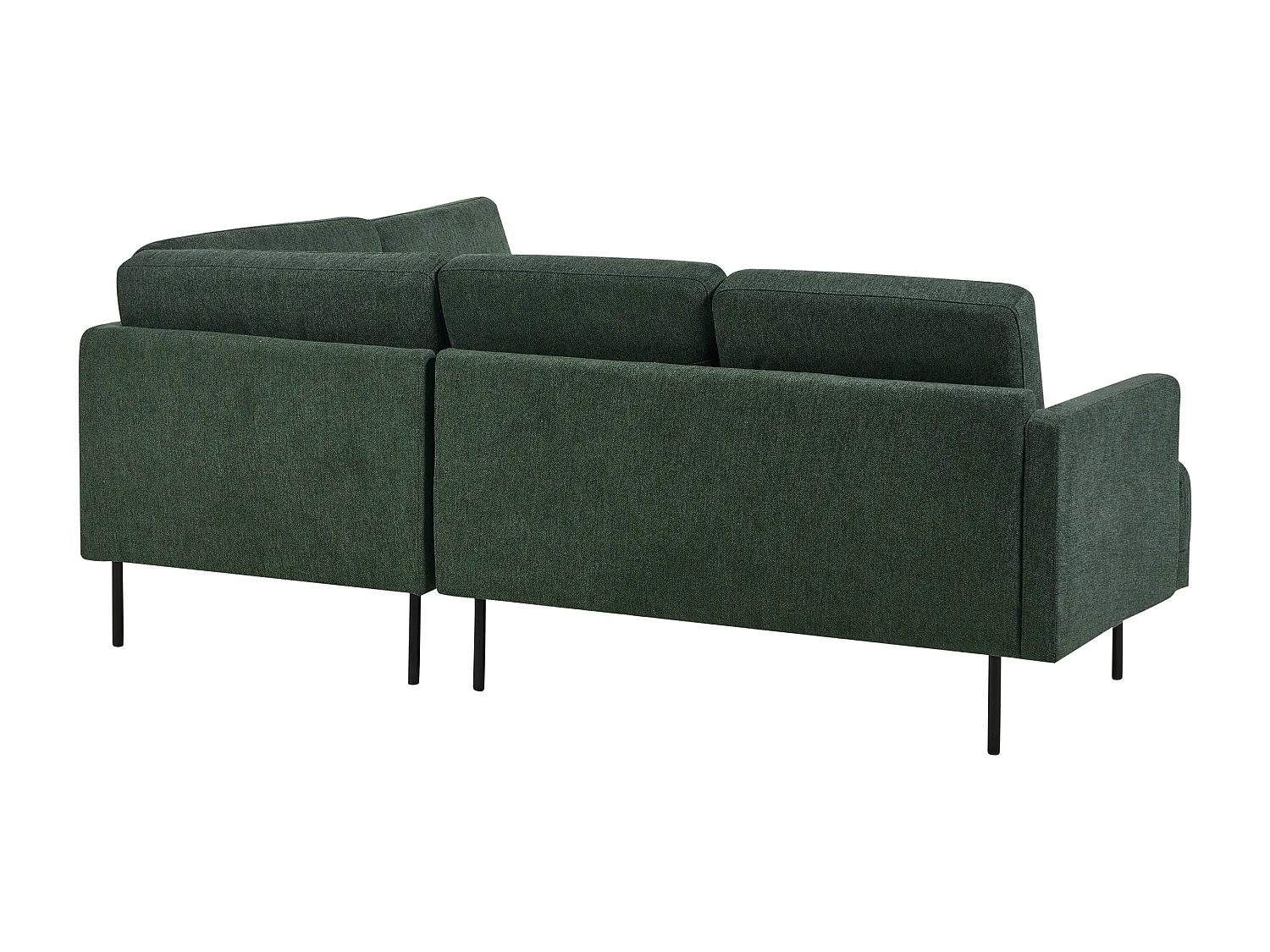 Ecksofa BREDA Stoff Dunkelgrün 4-Sitzer linksseitig