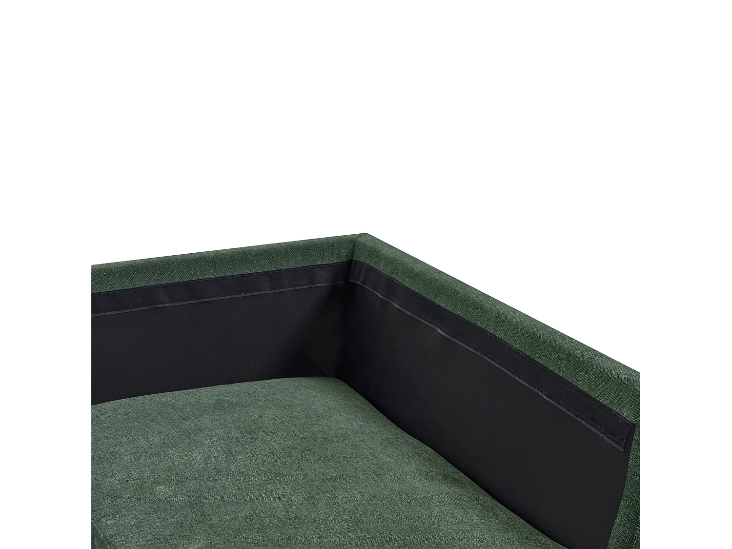 Canapé d'Angle Moderne Vert Foncé Côté Gauche 4 Places avec Pieds en Métal Noir Breda