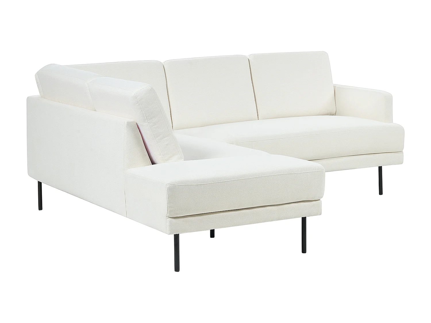 Hoekbank 4-zits stof wit rechtszijdig BREDA