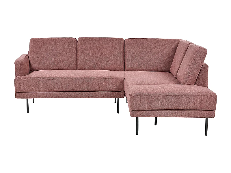 Ecksofa BREDA Stoff Rosa 4-Sitzer linksseitig