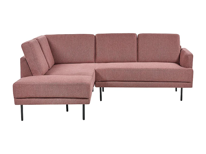 Divano angolare BREDA Tessuto Rosa 4 posti Lato destro