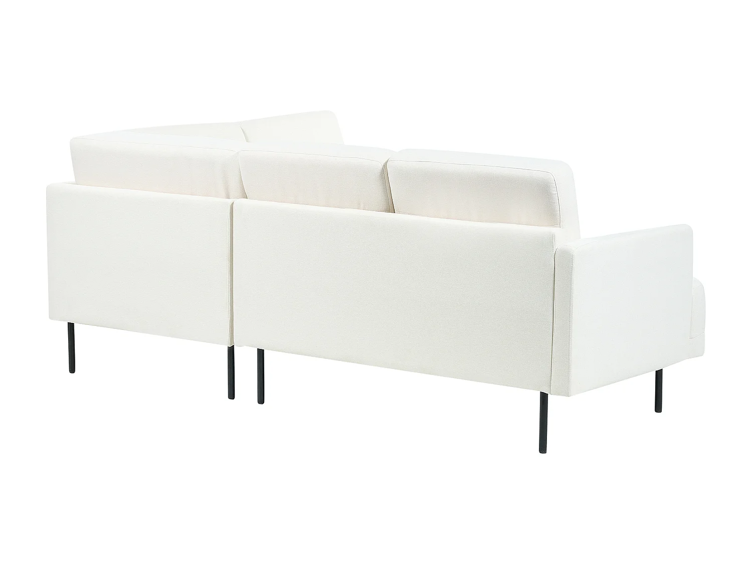 Canapé d'Angle Moderne Blanc Côté droite 4 Places avec Pieds en Métal Noir Breda