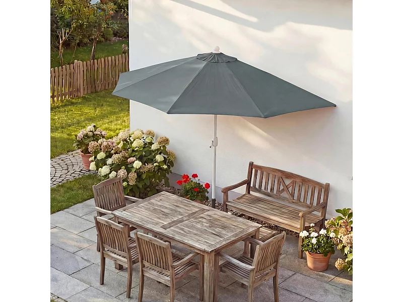 Parasol Lorca semi-circulaire 2,7m UV 50,  300cm anthracite sans pied