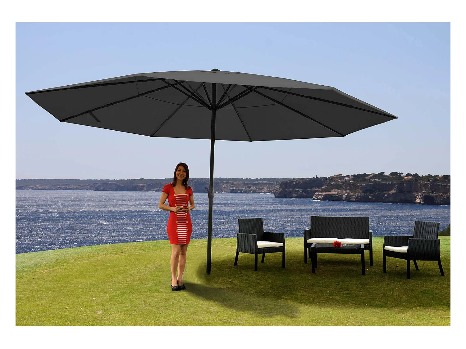 Parasol Carpi Pro,  antraciet zonder voet