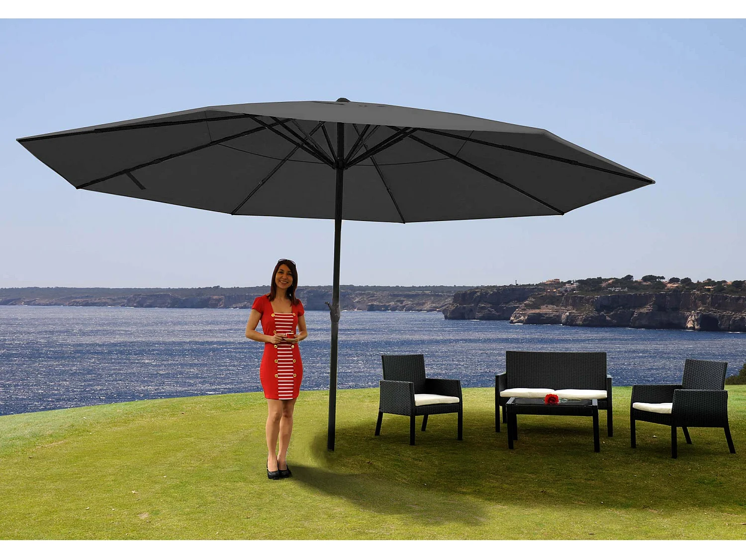 Parasol Carpi Pro,  antraciet zonder voet