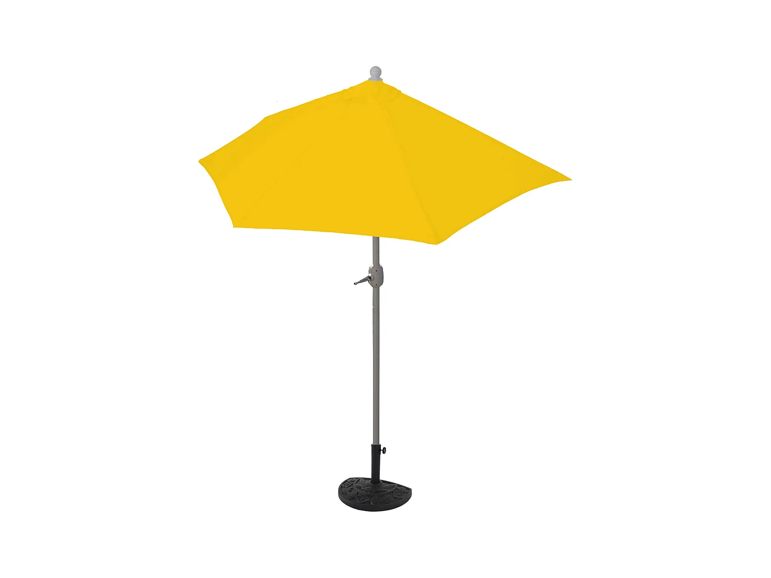 Parasol Lorca I semi-circulaire UV 50,  270cm jaune avec support