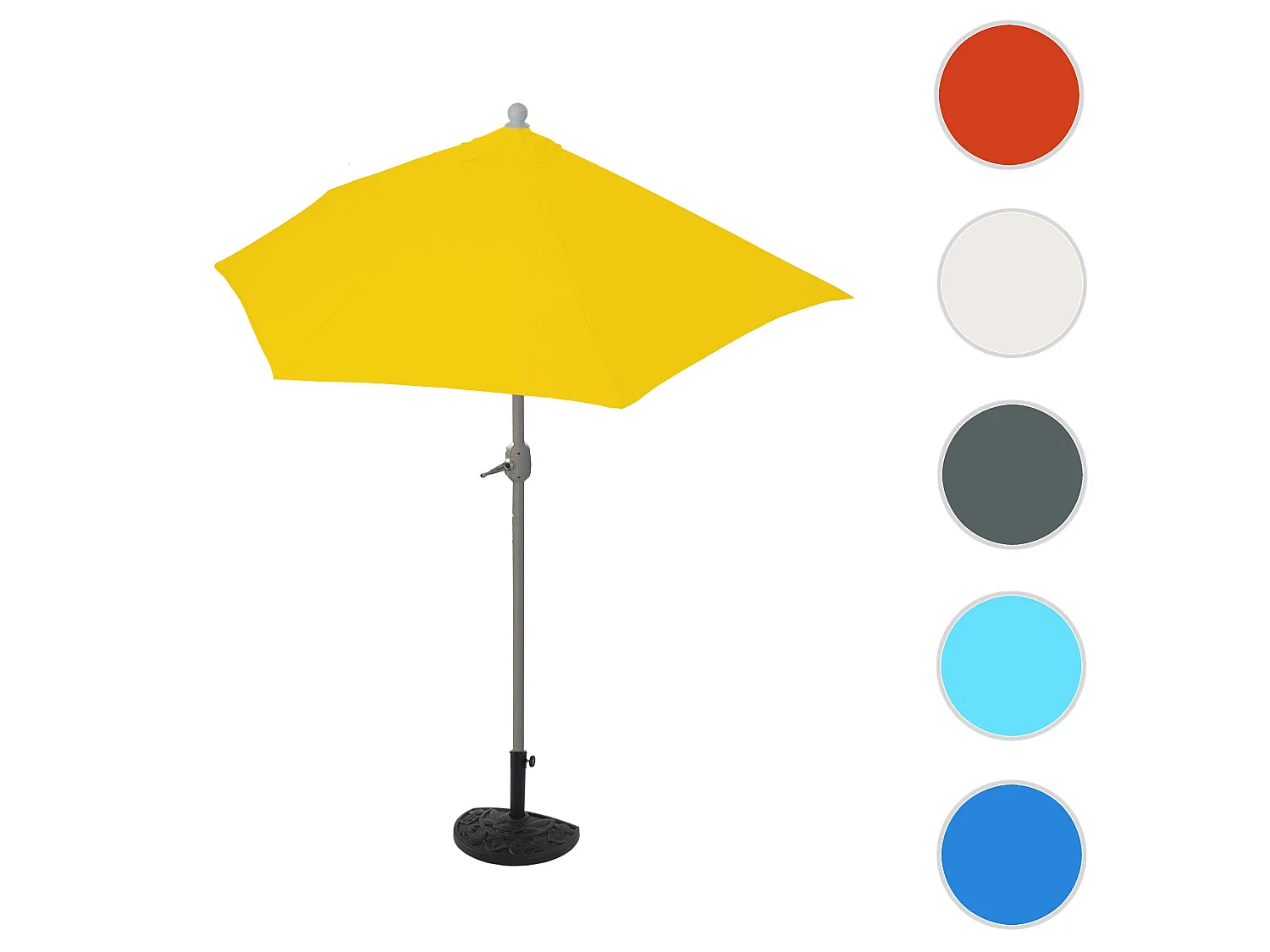 Parasol przeciwsłoneczny Lorca I,  270 cm żółty z podstawą