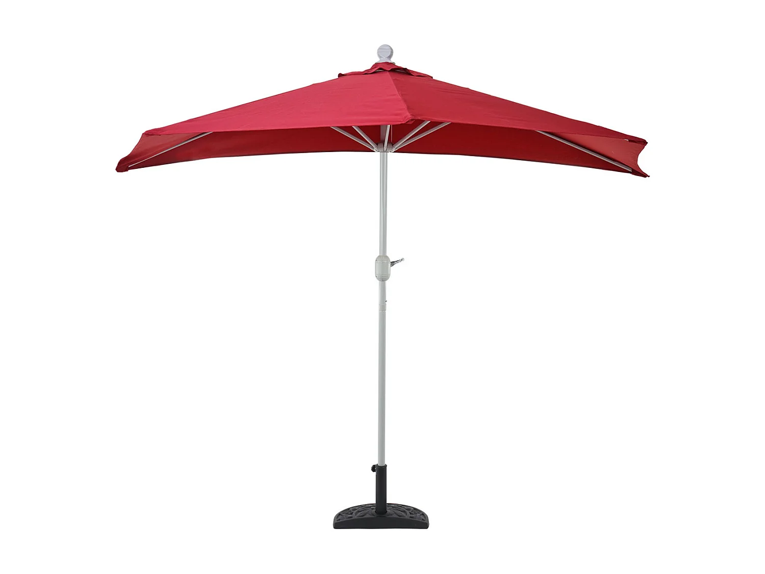 Parasol Lorca semi-circulaire 2,7m UV 50,  270cm bordeaux avec pied