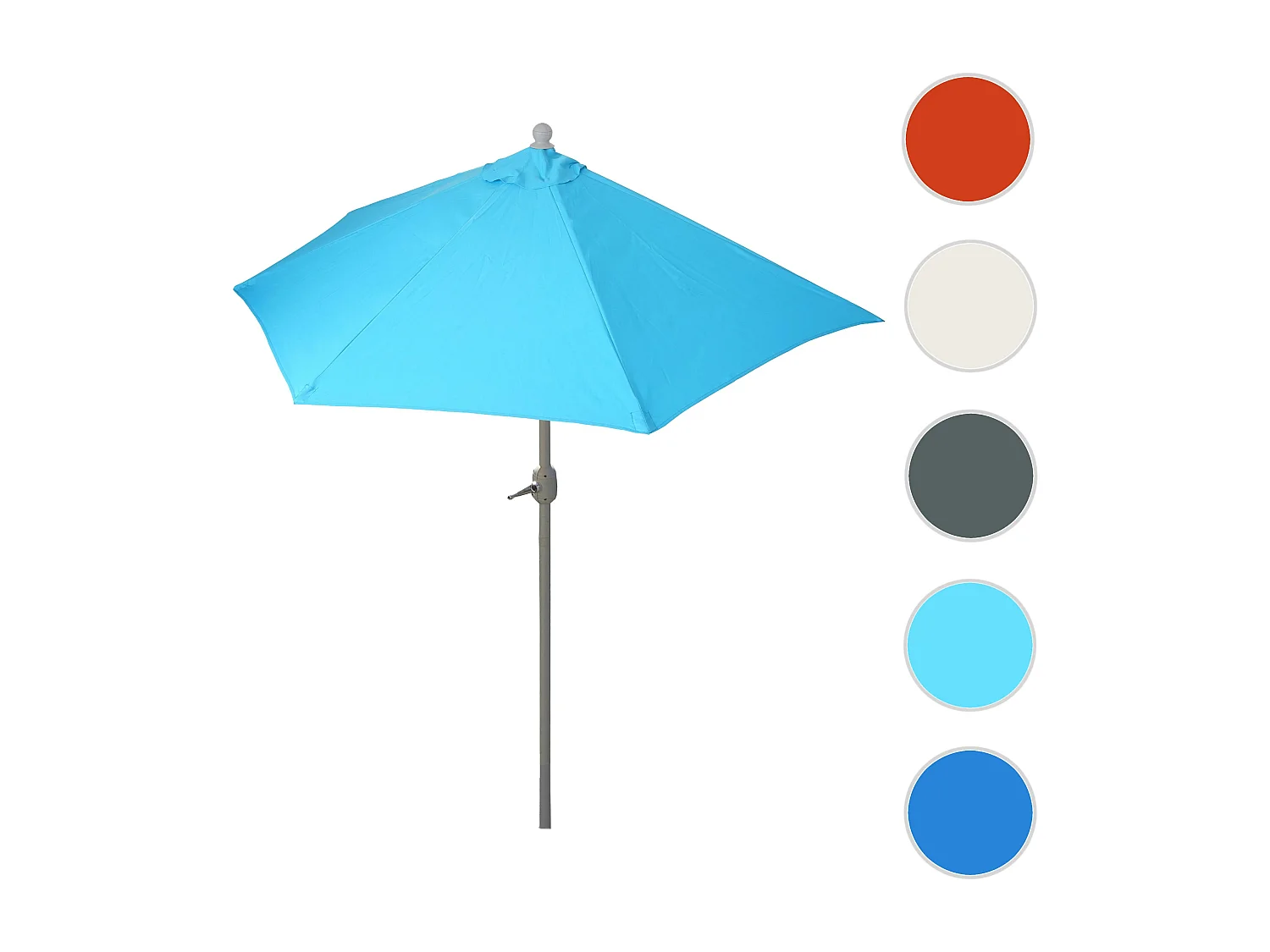Parasol Lorca I półokrągły UV 50+,  300cm turkusowy bez stojaka