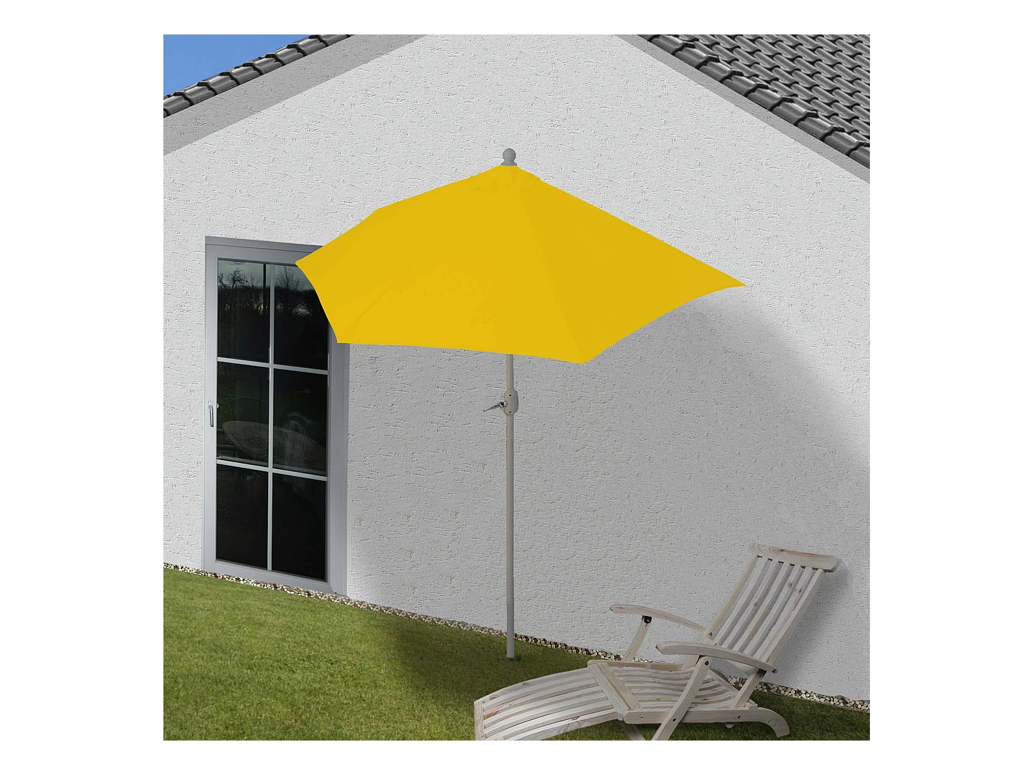 Parasol Lorca I halfrond UV 50+,  300cm geel zonder voet