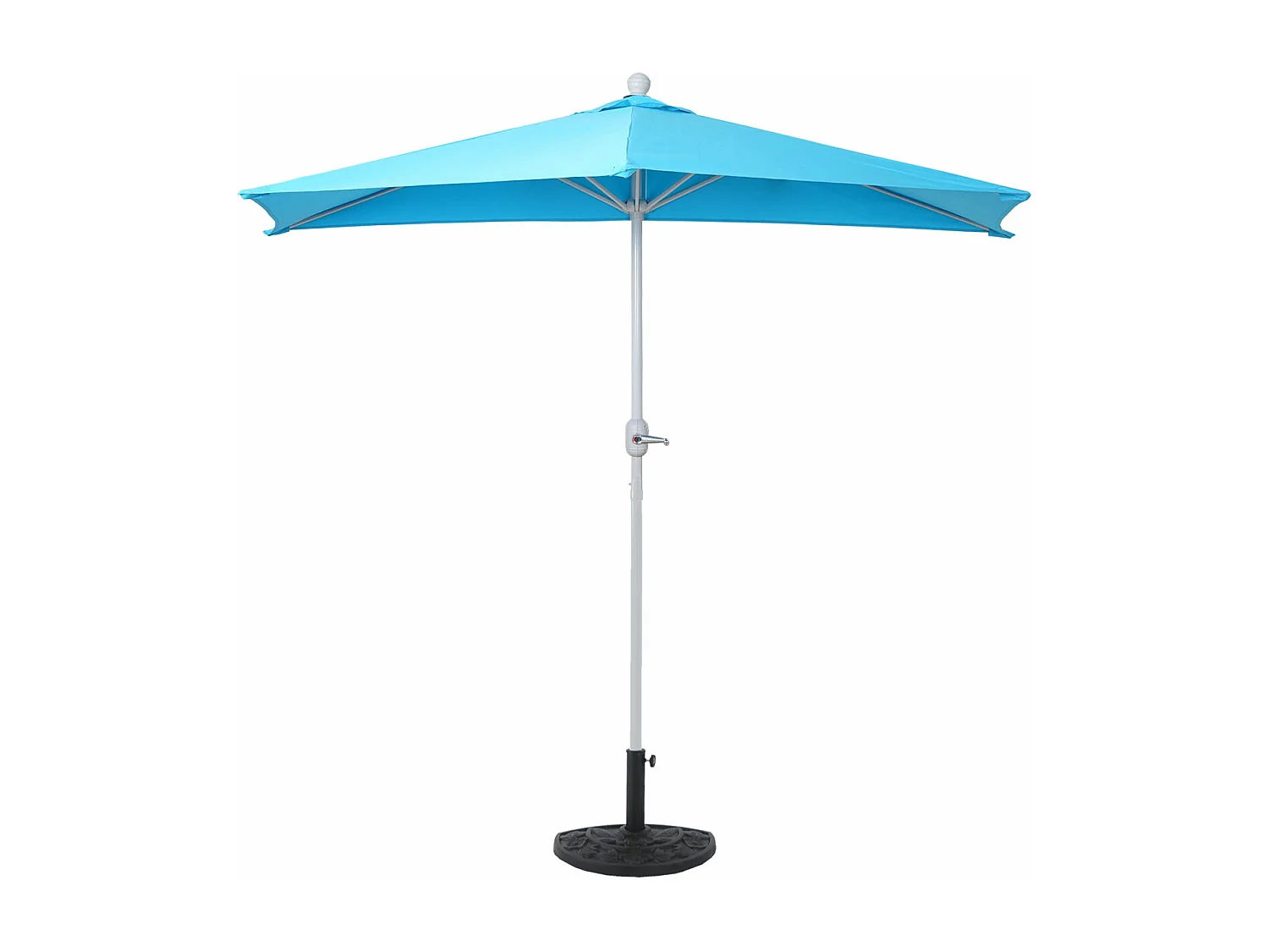 Parasol Lorca I halfronde UV 50+,  270cm turquoise met voet