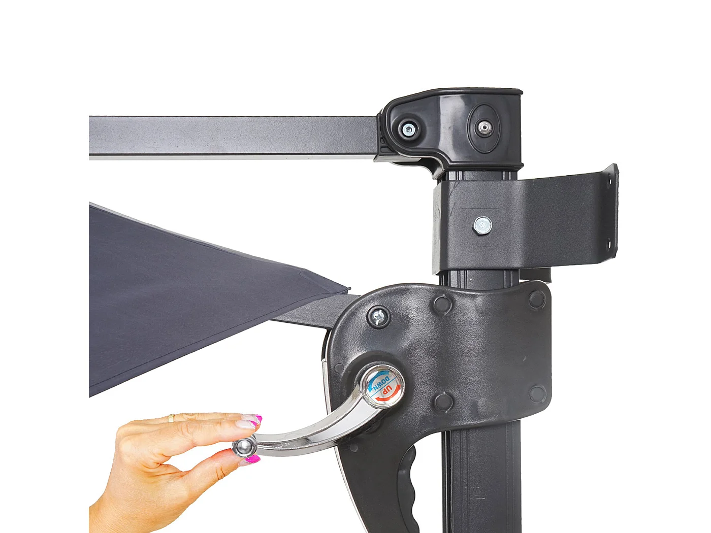 Parasol mural Acerra 3m inclinable,  gris