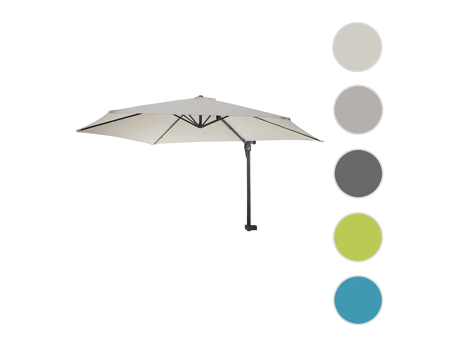 Wandschirm Acerra 3m neigbar, Creme