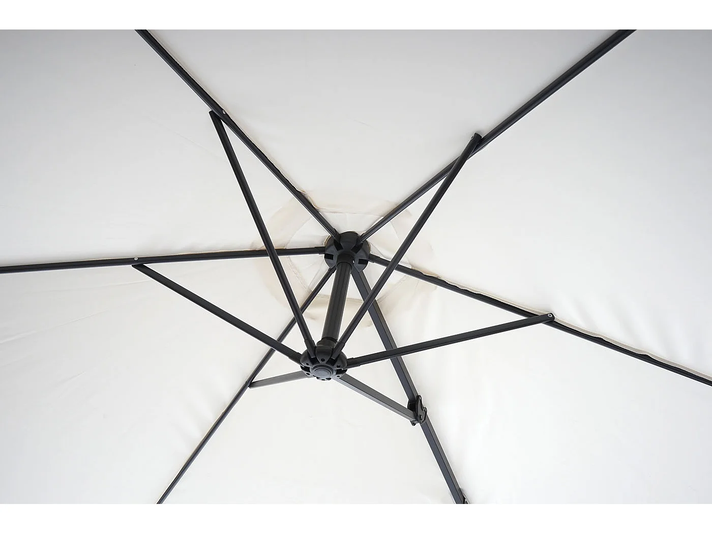 Parasol mural Acerra 3m inclinable,  crème