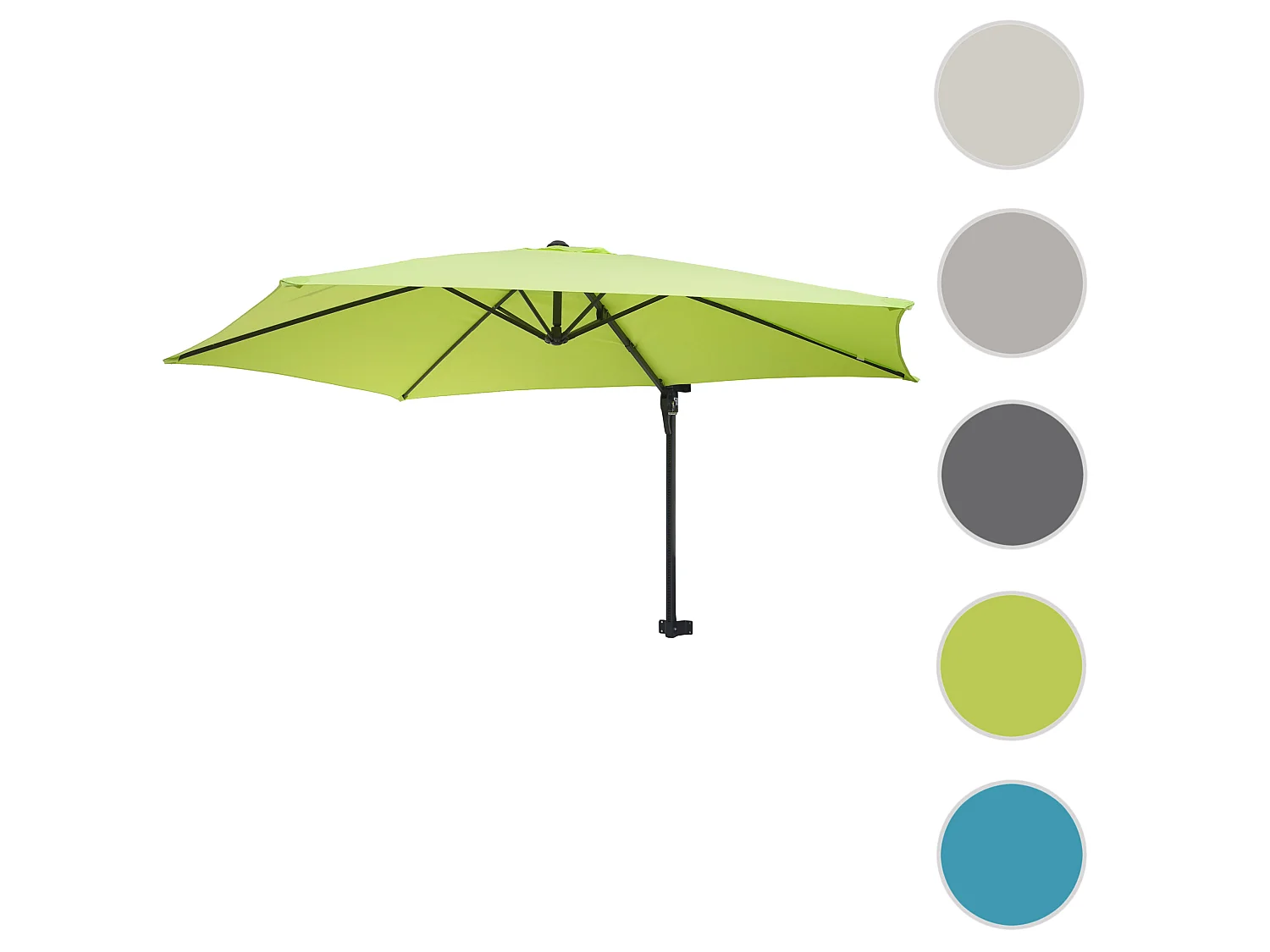 Ecrã de parede Acerra 3m inclinável,  verde-limão