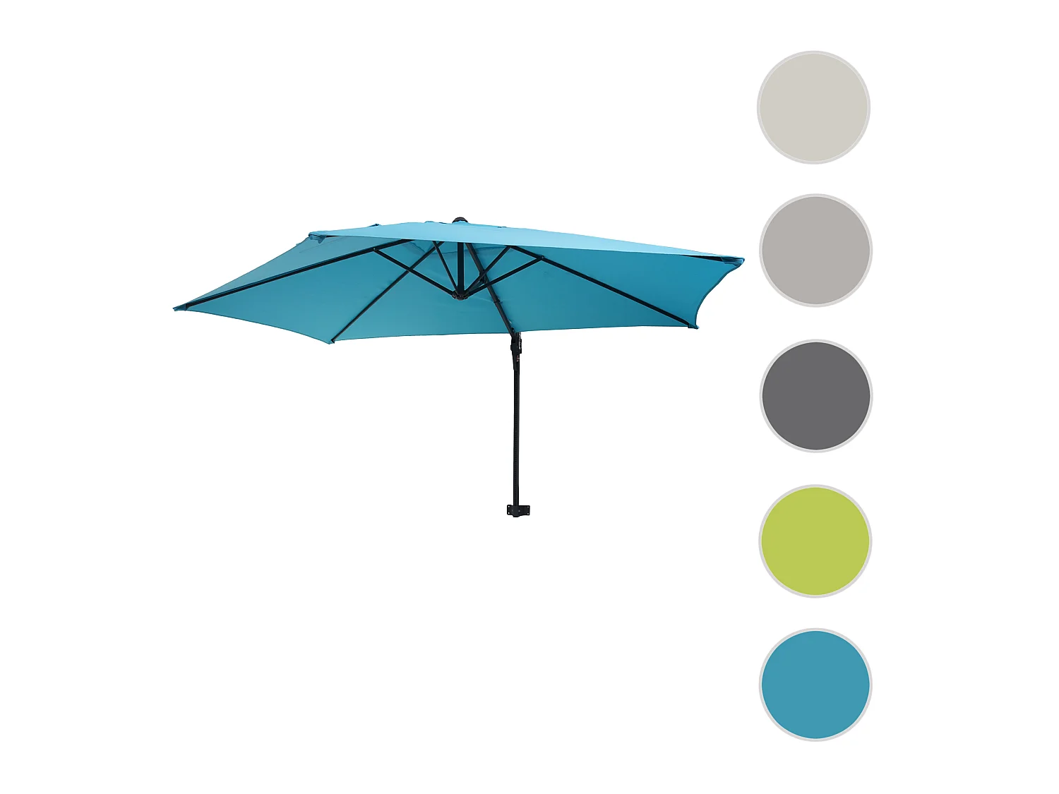 Ombrellone rotondo parete balcone salvaspazio Casoria poliestere 3 m azzurro