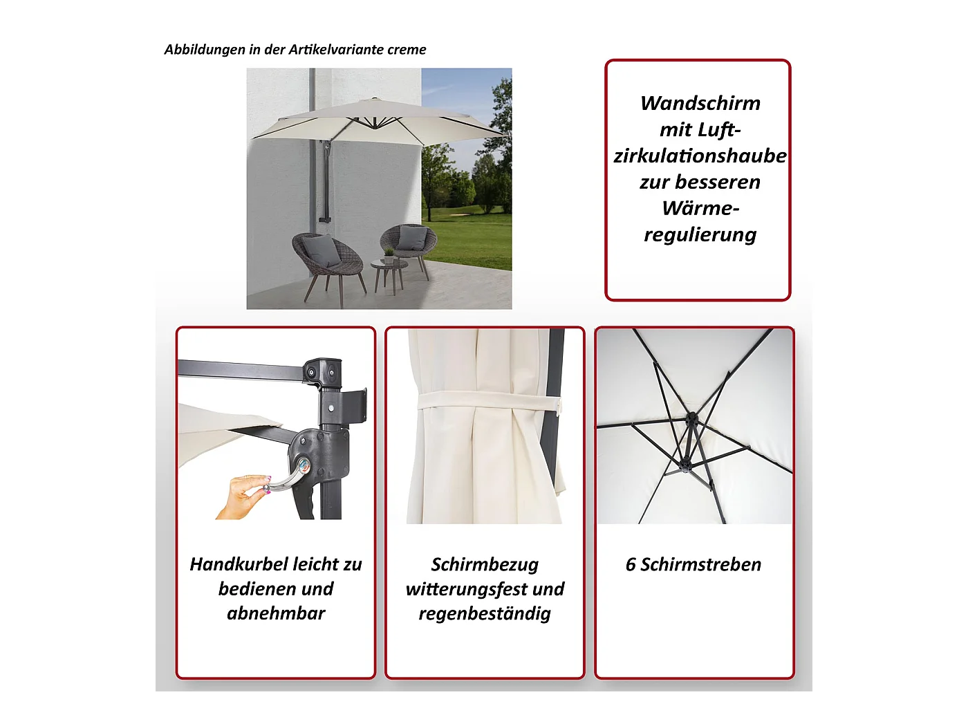 Ombrellone rotondo parete balcone salvaspazio Casoria poliestere 3 m azzurro