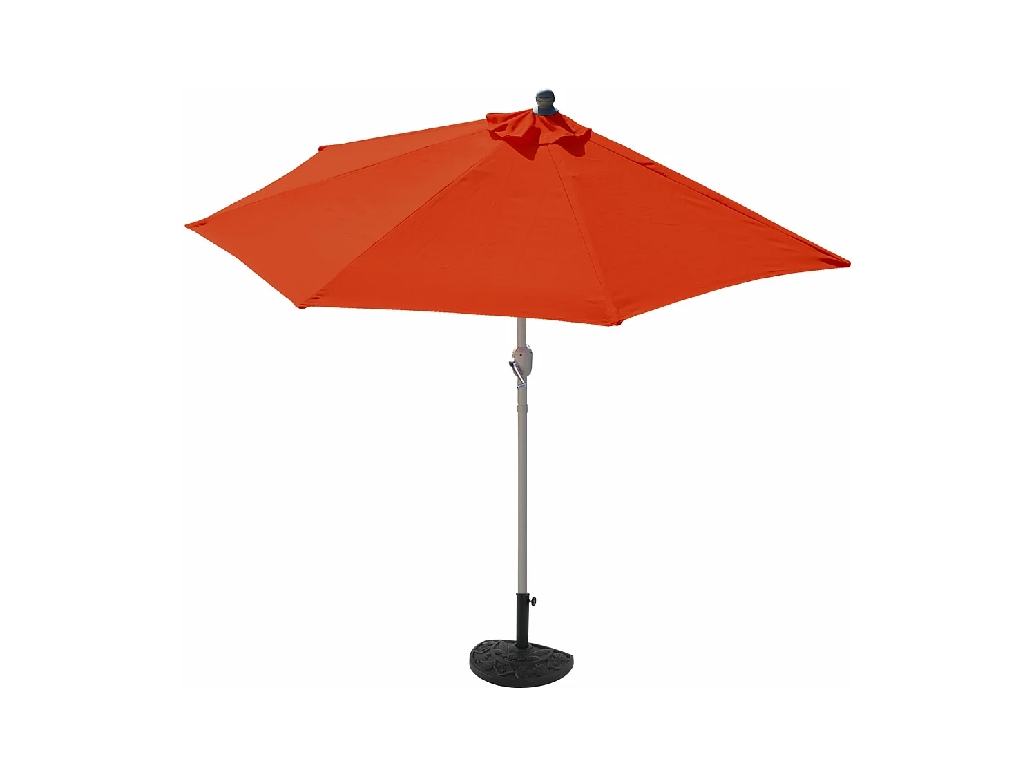 Parasol Lorca semi-circulaire 2,7m UV 50,  terracotta avec pied