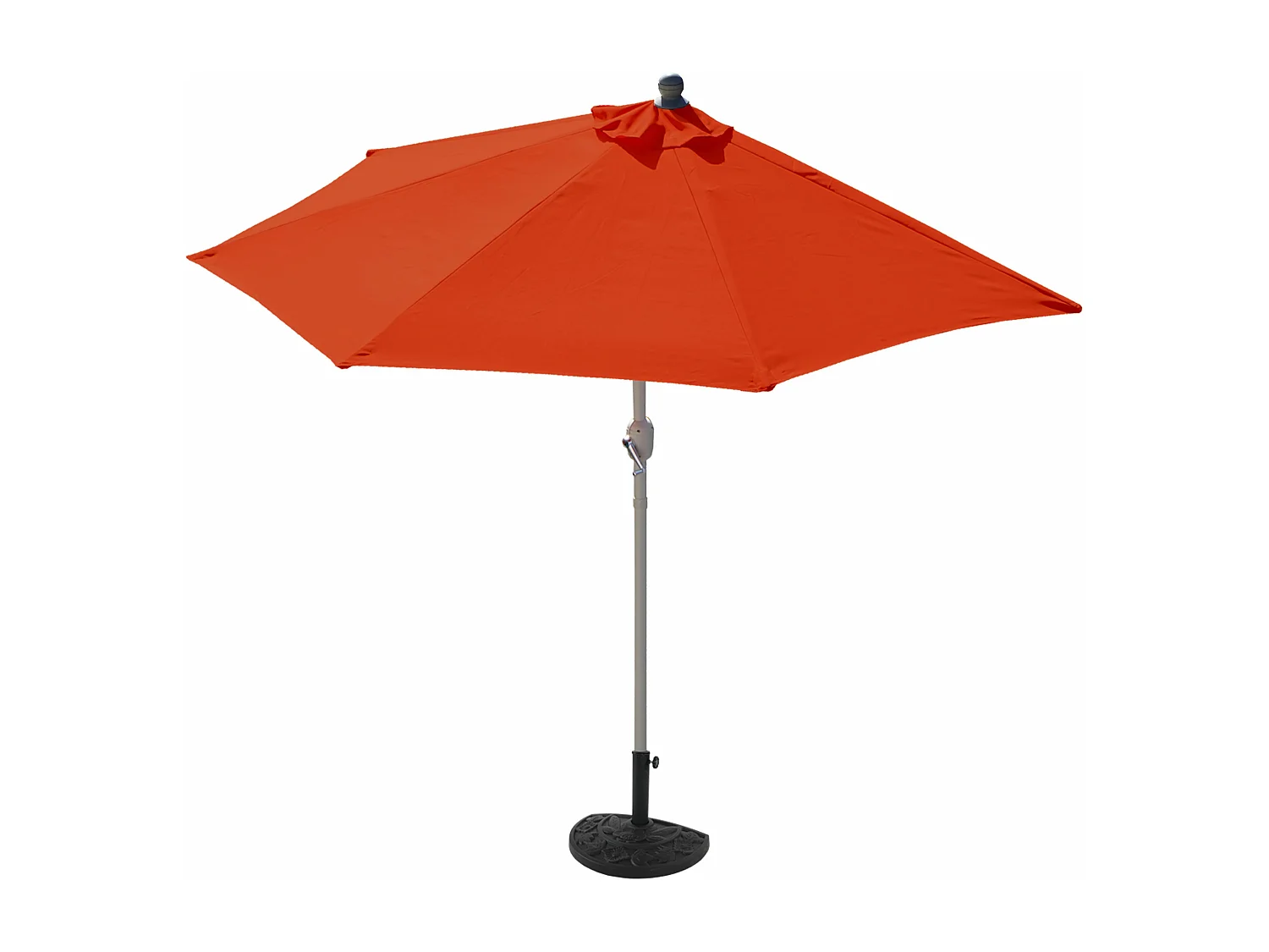 Parasol Lorca semi-circulaire 2,7m UV 50,  terracotta avec pied