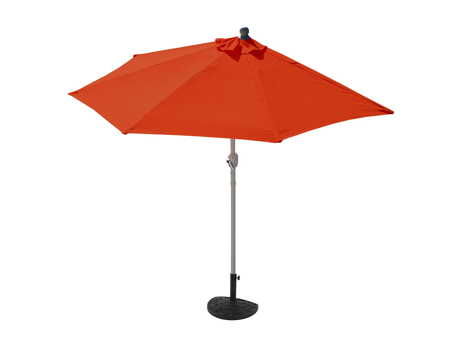 Parasol Lorca semi-circulaire 2,7m UV 50,  terracotta avec pied