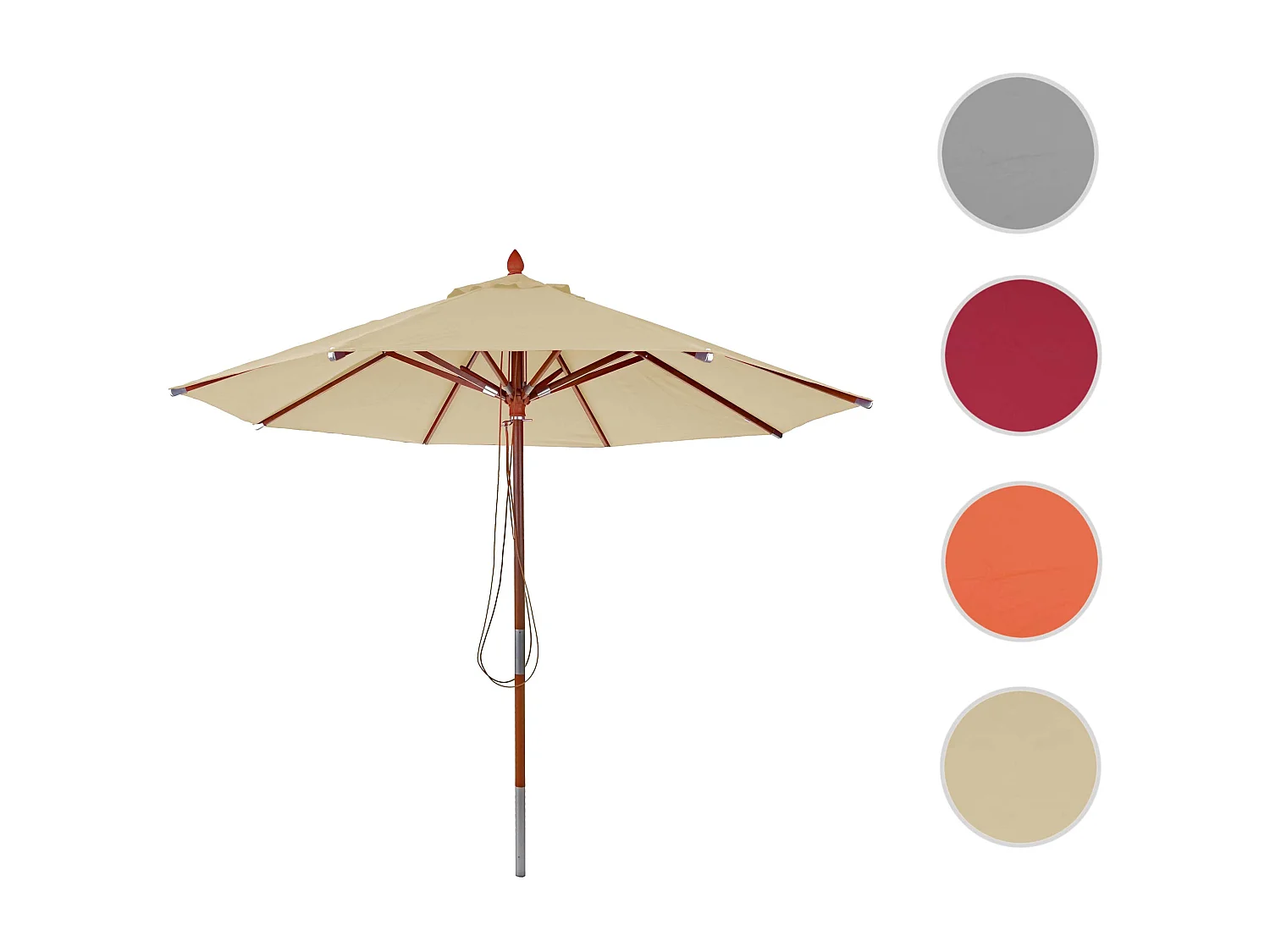 Gastronomie Parasol en bois MCW-C57,  crème
