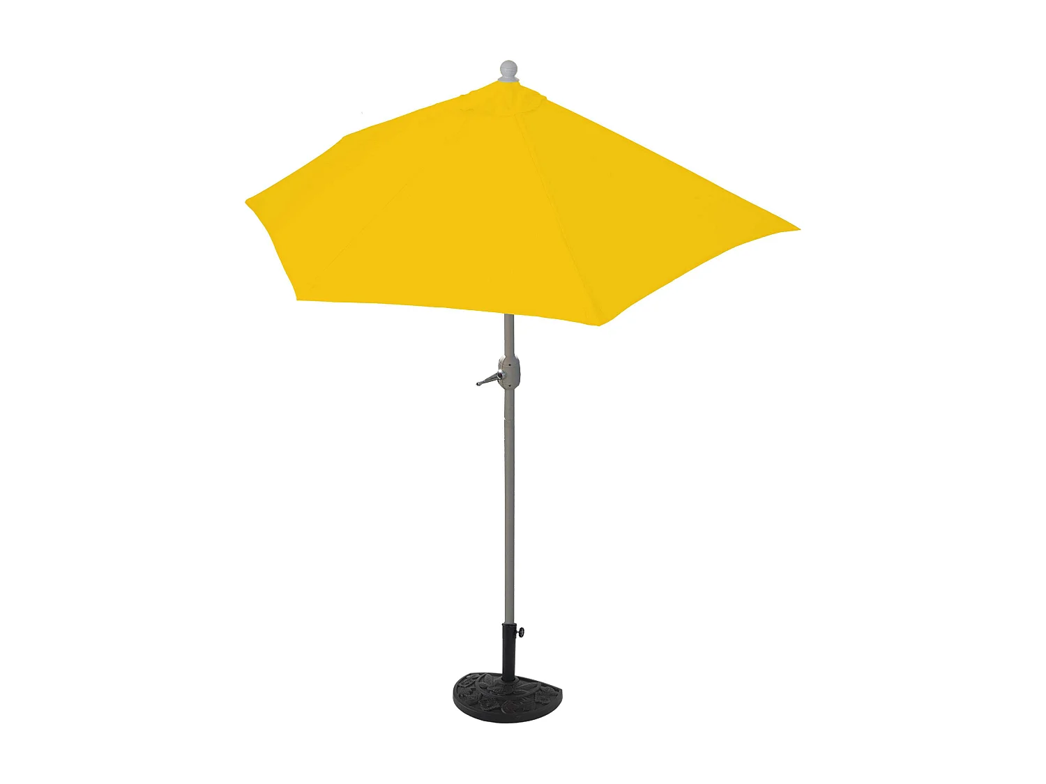 Parasol Lorca I semi-circulaire UV 50,  300cm jaune avec support