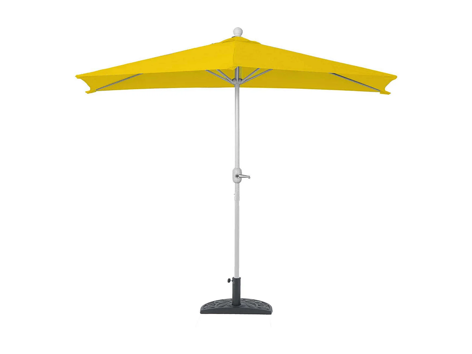 Parasol Lorca I semi-circulaire UV 50,  300cm jaune avec support