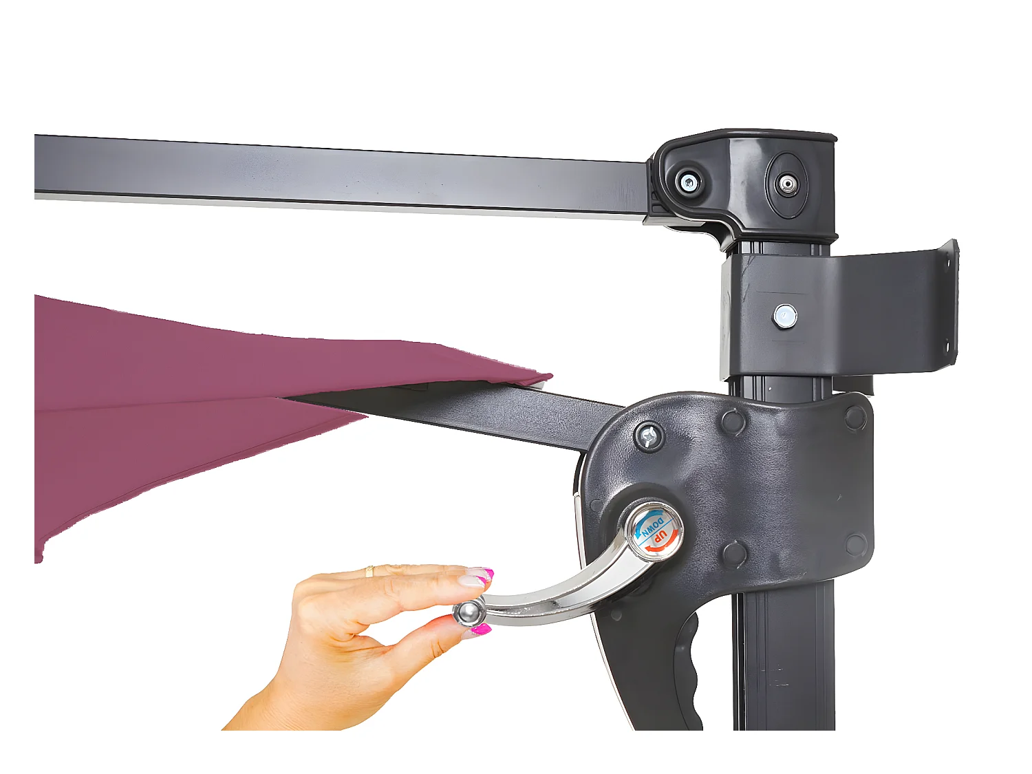 Parasol mural Acerra 3m inclinable,  lavande