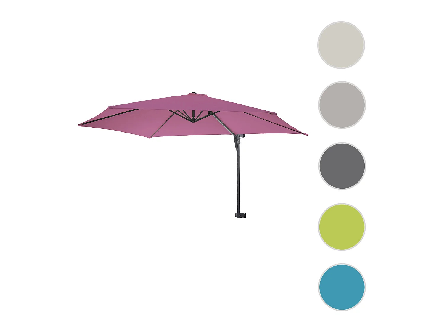 Parasol mural Acerra 3m inclinable,  lavande