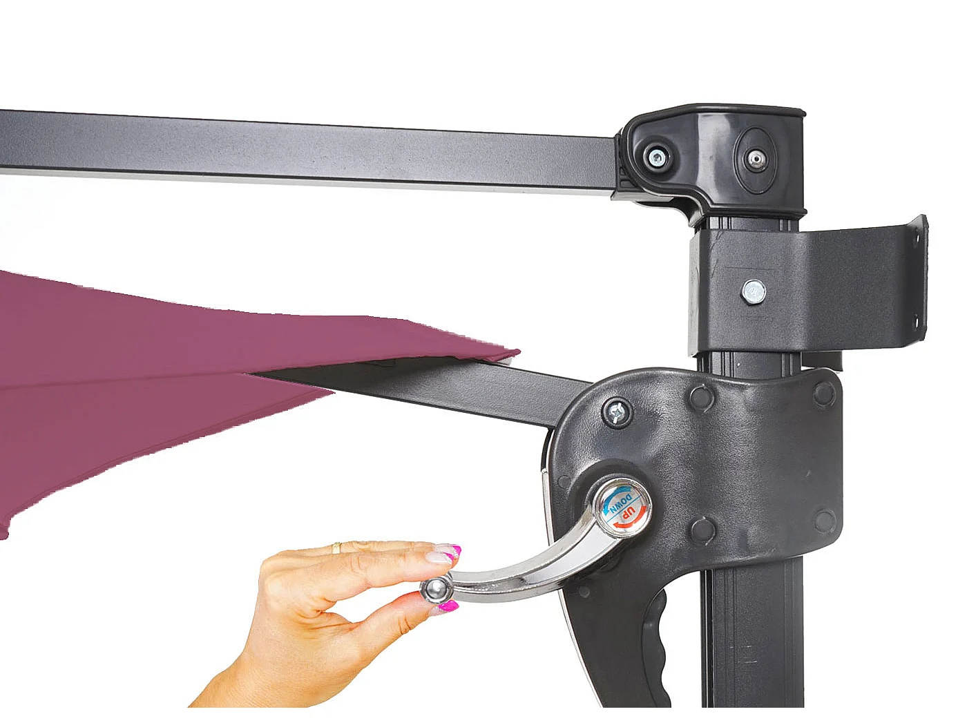 Parasol mural Acerra 3m inclinable,  lavande