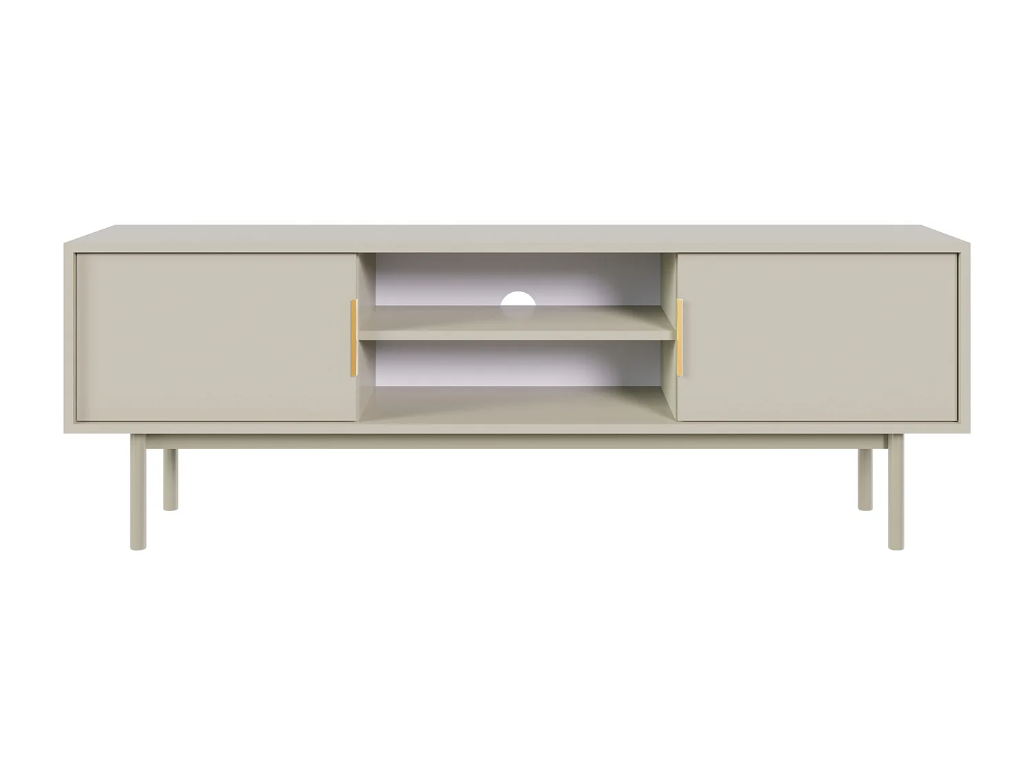 Meuble TV - 154 cm - deux portes avec niches - taupe (gris-beige) - VIVIARO