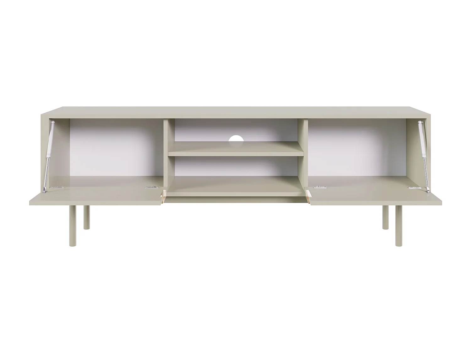 Meuble TV - 154 cm - deux portes avec niches - taupe (gris-beige) - VIVIARO