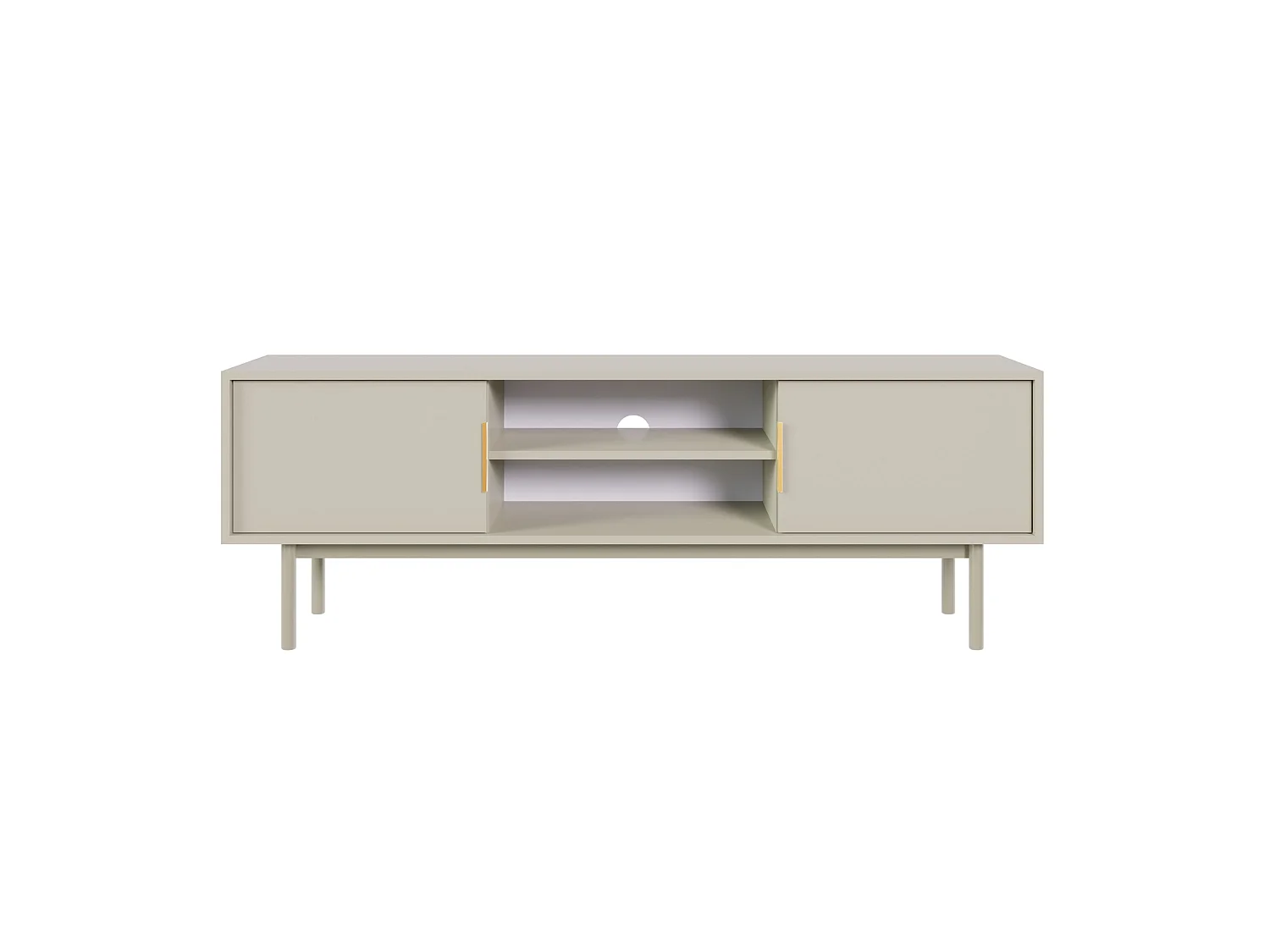 TV-meubel - 154 cm - twee deuren met nissen - taupe (grijsbeige) - VIVIARO