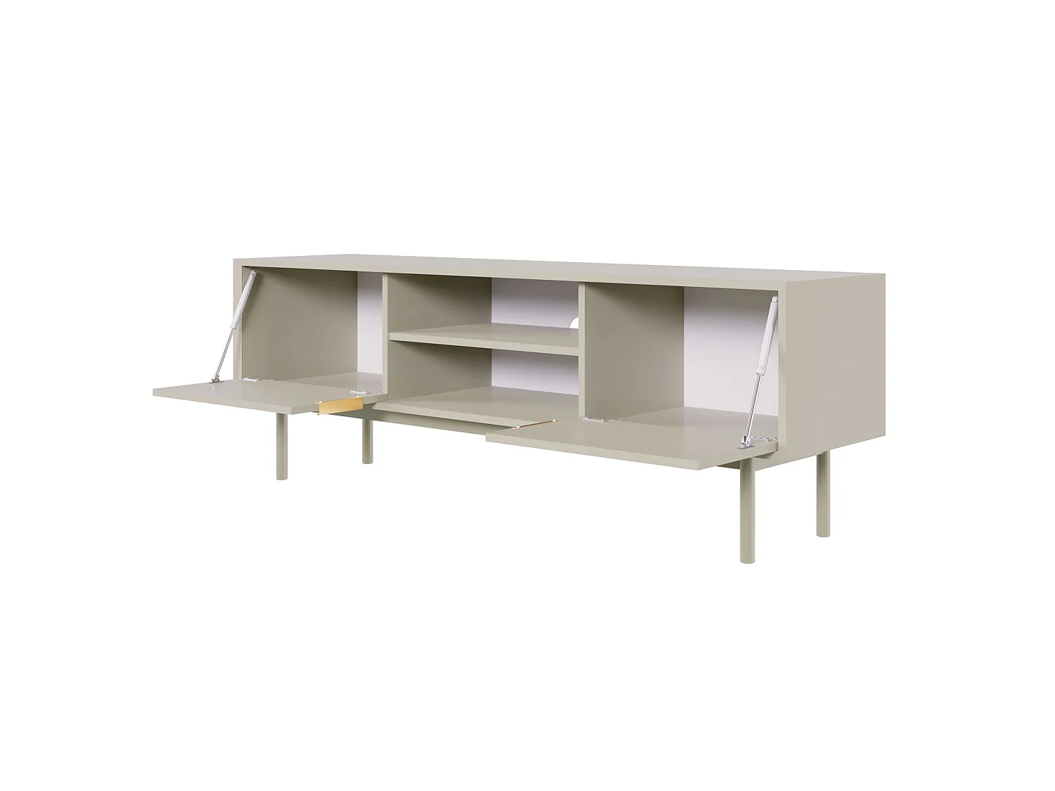 TV-meubel - 154 cm - twee deuren met nissen - taupe (grijsbeige) - VIVIARO