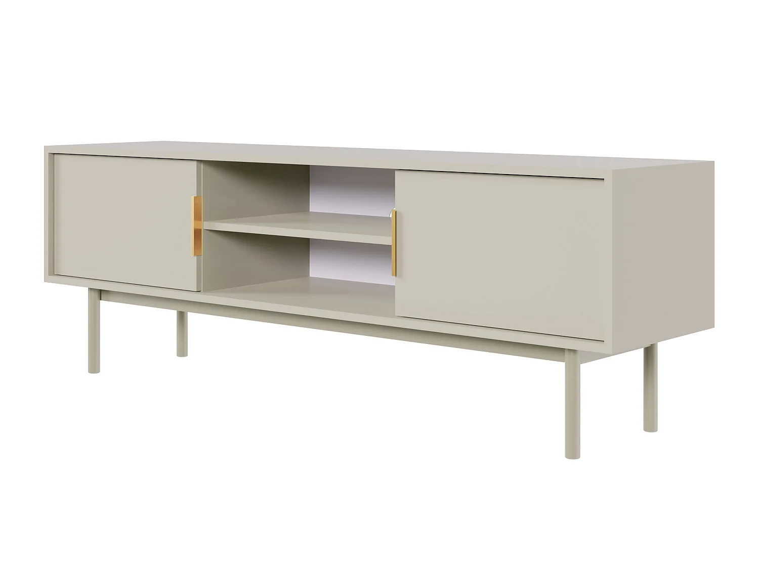 TV-meubel - 154 cm - twee deuren met nissen - taupe (grijsbeige) - VIVIARO