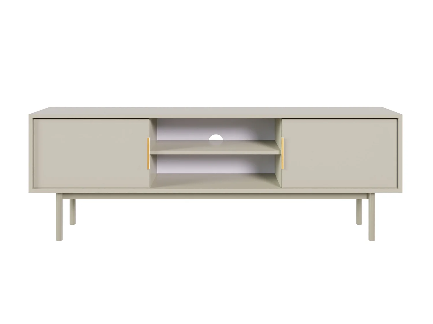 TV-meubel - 154 cm - twee deuren met nissen - taupe (grijsbeige) - VIVIARO