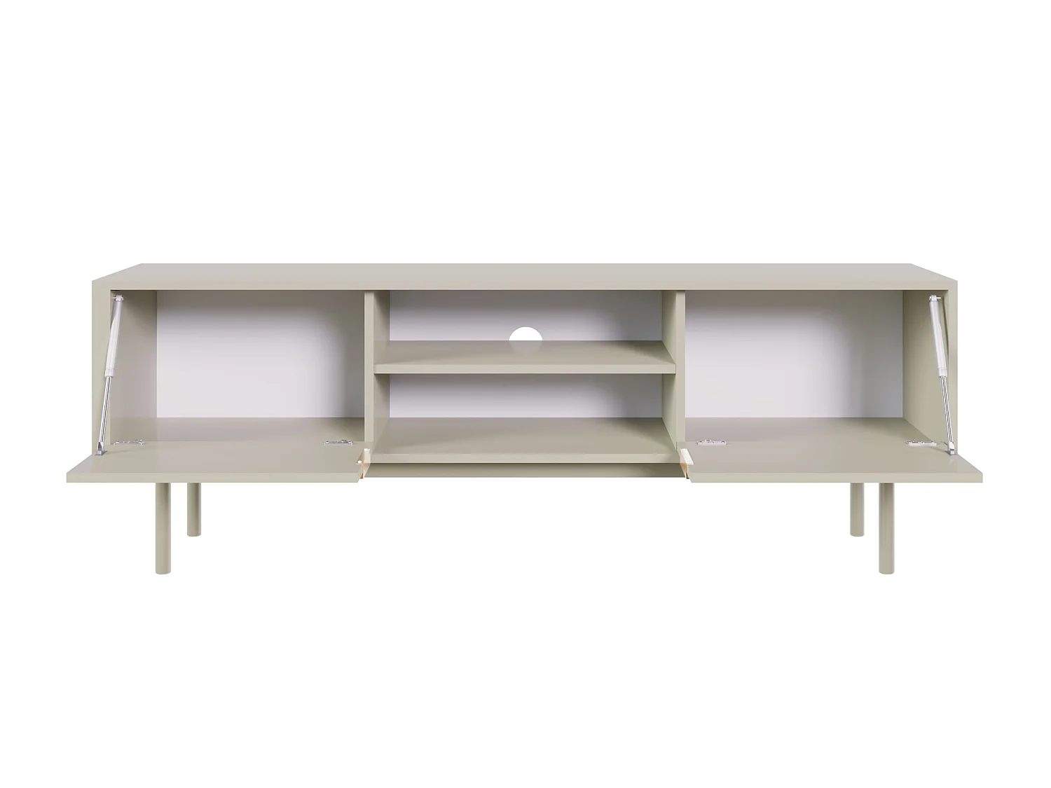 TV-meubel - 154 cm - twee deuren met nissen - taupe (grijsbeige) - VIVIARO