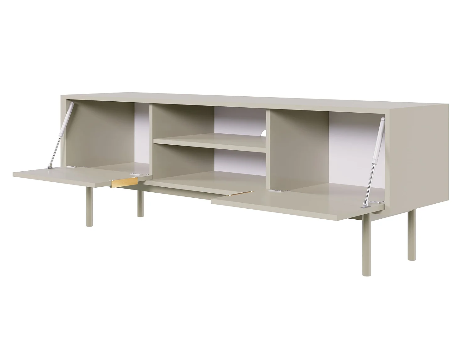 TV-meubel - 154 cm - twee deuren met nissen - taupe (grijsbeige) - VIVIARO