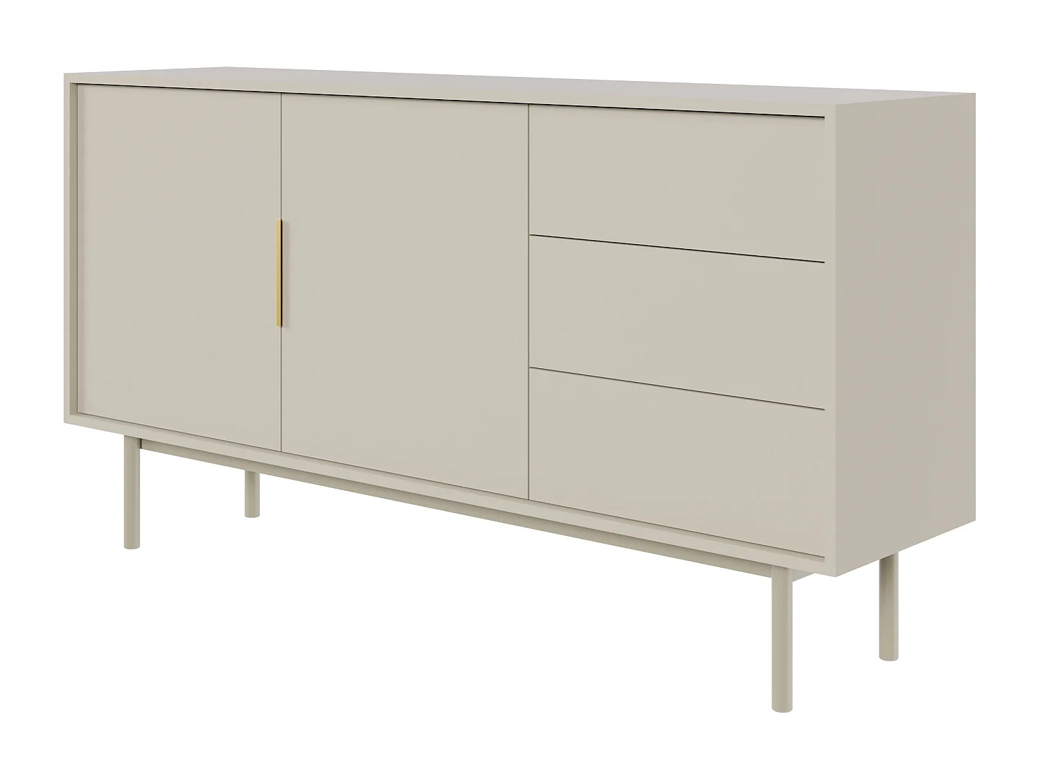 Buffet à deux portes - 154 cm - et trois tiroirs - taupe (gris-beige) - VIVIARO