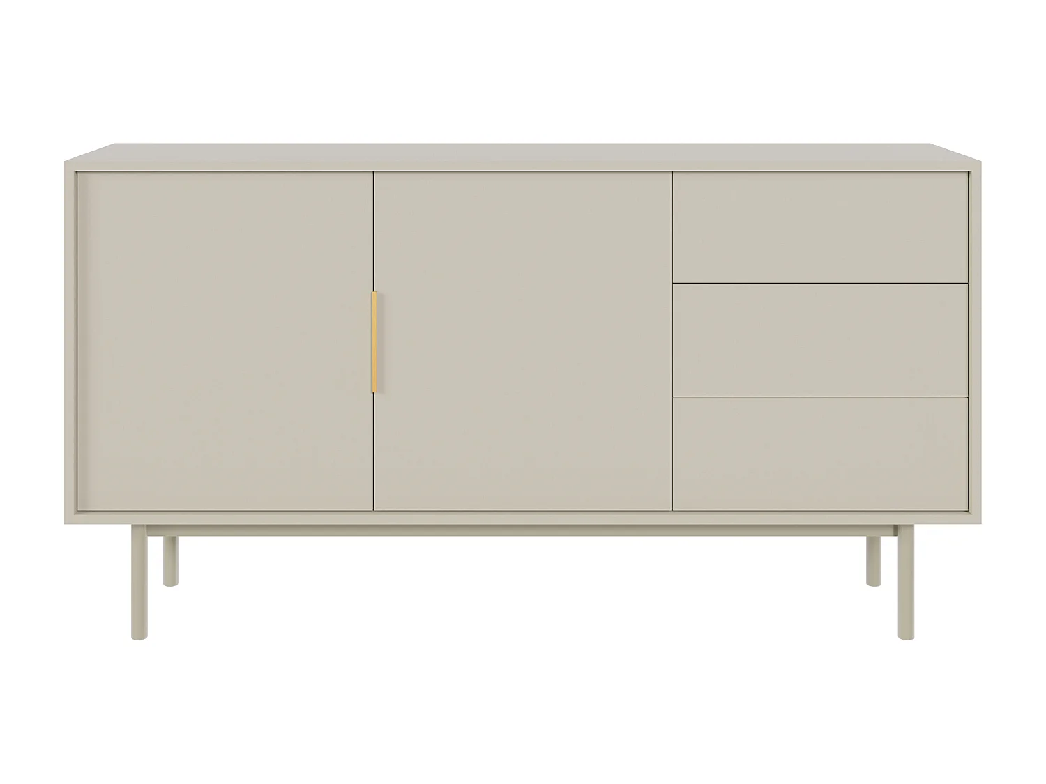 Buffet à deux portes - 154 cm - et trois tiroirs - taupe (gris-beige) - VIVIARO