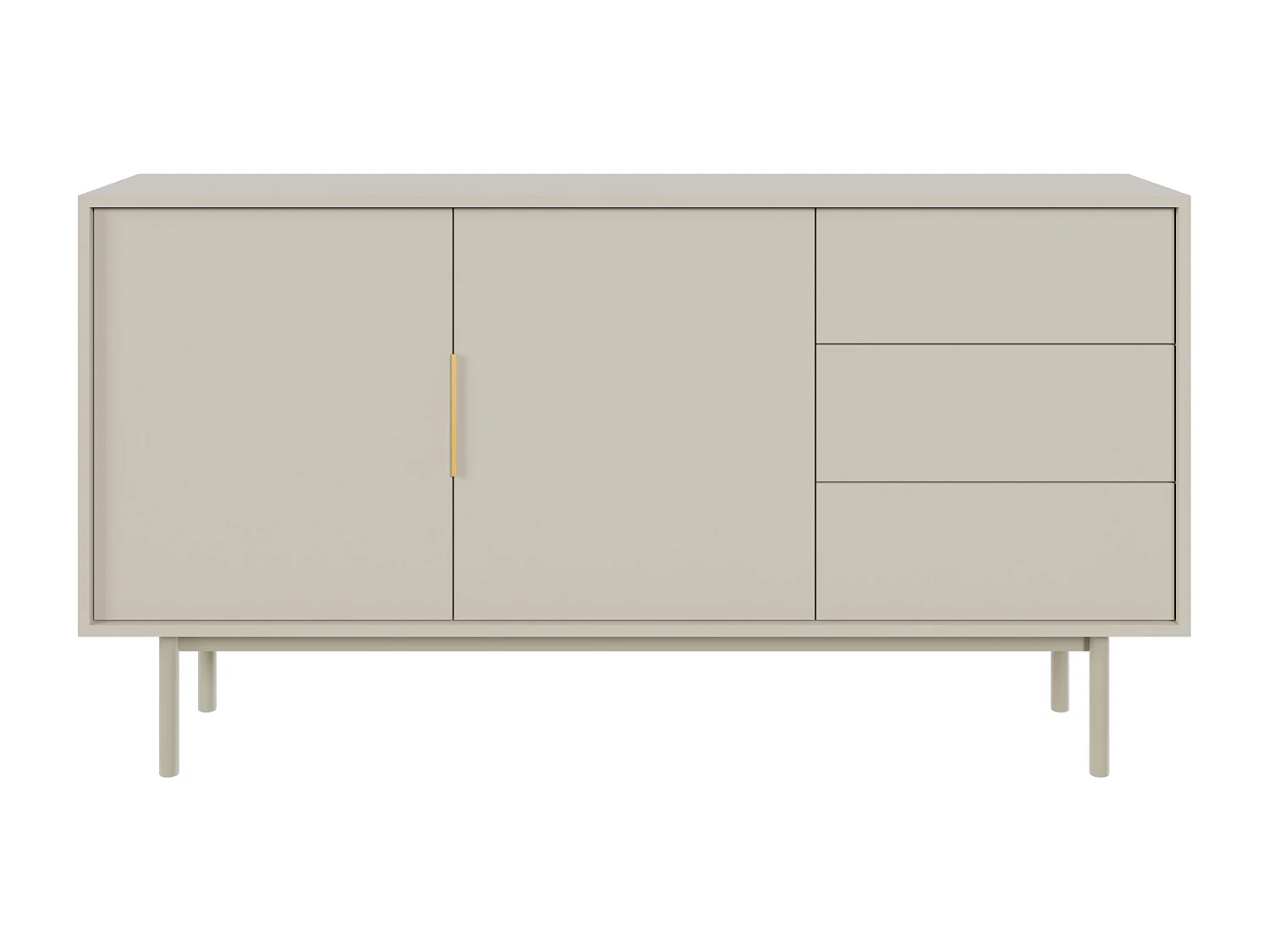 Buffet à deux portes - 154 cm - et trois tiroirs - taupe (gris-beige) - VIVIARO