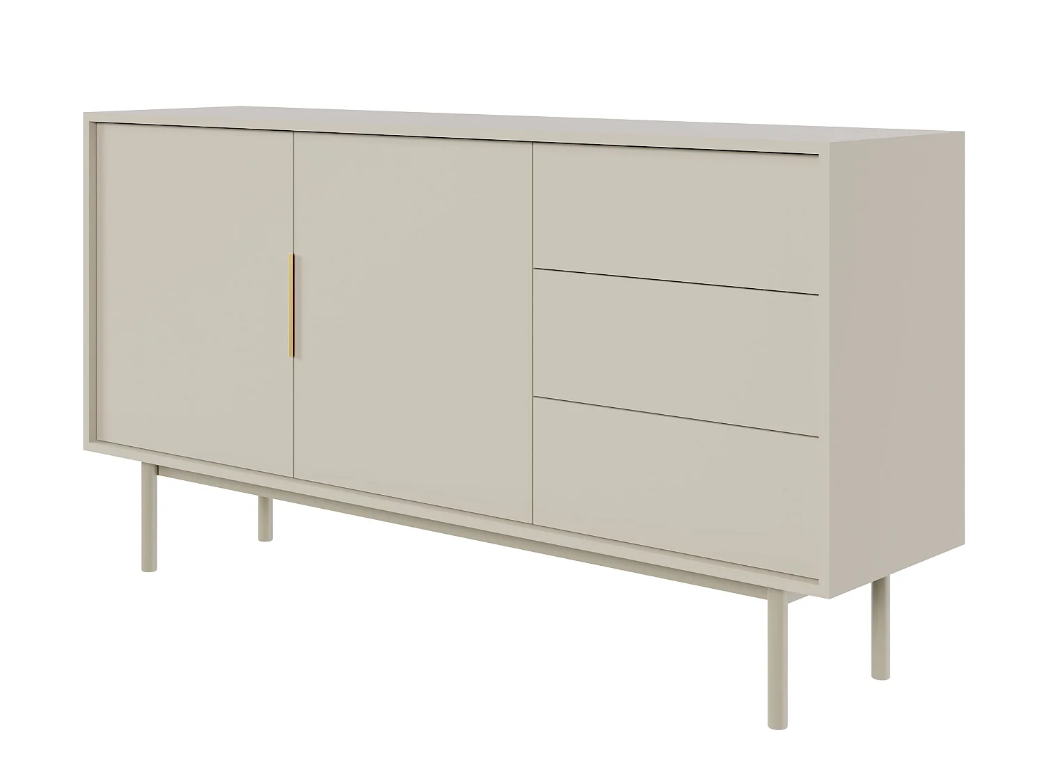 Sideboard mit zwei Türen - 154 cm - und drei Schubladen - Taupe (Grau-Beige) - VIVIARO