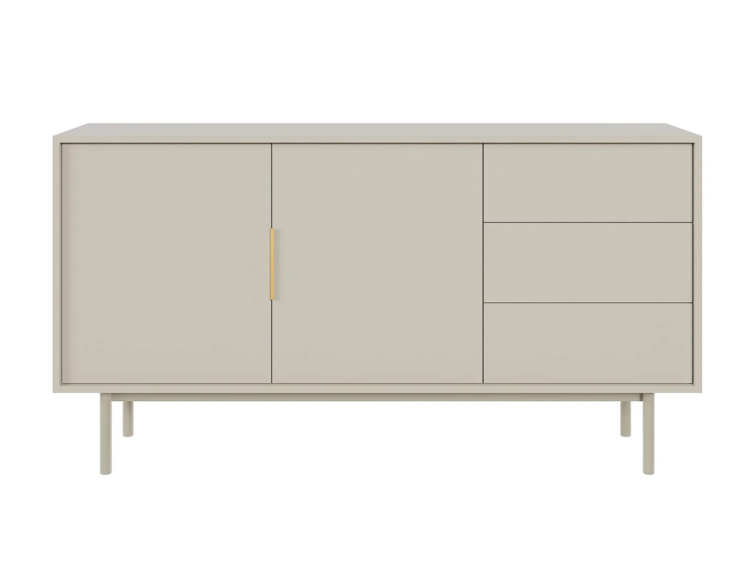 Sideboard mit zwei Türen - 154 cm - und drei Schubladen - Taupe (Grau-Beige) - VIVIARO